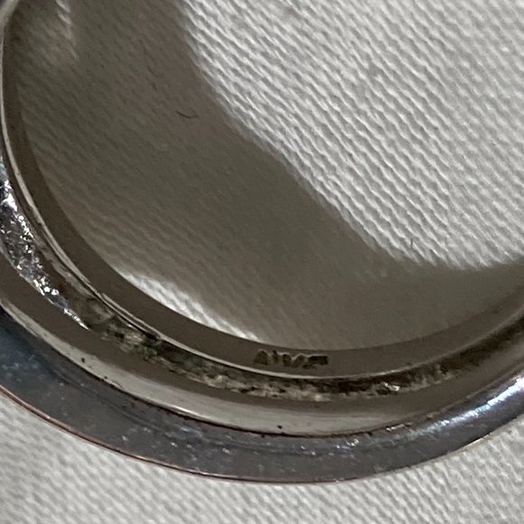 Sterling silver double band and rhinestones ring - Picture 5 of 11